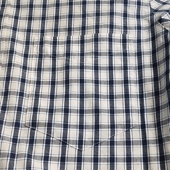 Chaps Navy and White Casual Button Down Shirt Long Sleeve - Picture 7 of 9